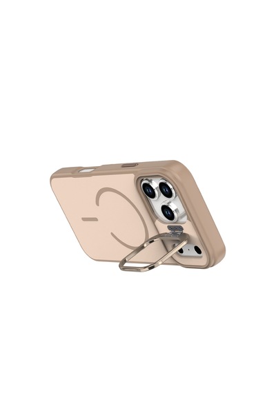 Apple Uyumlu iPhone 17 Pro Max  Flexa Magsafe Kapak Şeffaf Darbe Emici İnce Premium Kılıf Gold