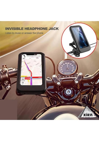 Su Geçirmez Scooter Motor Bisiklet Telefon Tutucu 360 Ayarlanabilir Kapaklı Dokunmatik B-t X-91