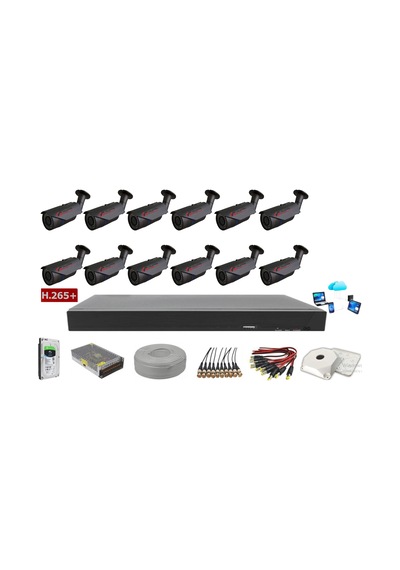 12'Li 5Mp Sony Lens Ahd Full Paket Güvenlik Kamerası
