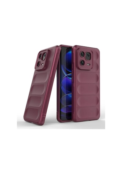 Xiaomi 13 Pro Uyumlu Silikon Kılıf - Kamera Korumalı Esnek Yeni Nesil Airbag Kapak - Bordo