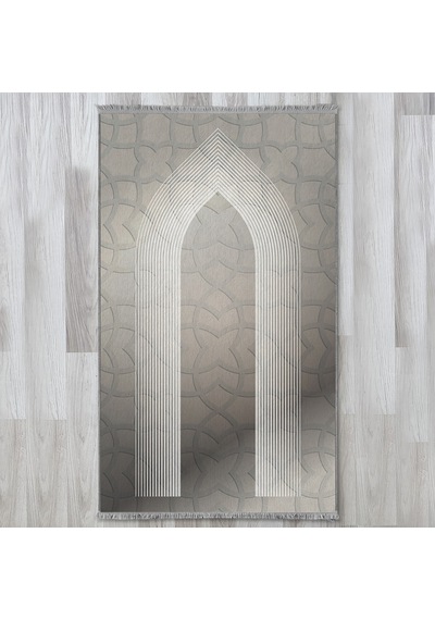 Evaşk Namazlık Dokuma Halı Kaymaz Muslumana Seccade 80 x 130 GRİ EVAŞK606C66