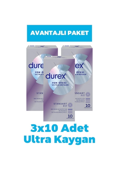Durex Yok Ötesi Ultra Kaygan Prezervatif 10'lu 3 Adet