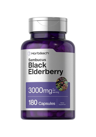 Horbaach Sambucus Black Elderberry 3000mg 180 Capsul.usa Me... Aromasız