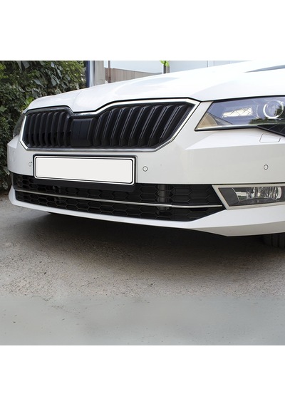 Skoda Superb Ön Tampon Çıtası - Krom 3 Parça Sd 2015-2019