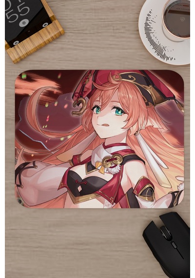 Yanfei Genshin Impact Anime Oyuncu V1 - 22x18 Gaming Mouse Pad Fare Altlığı