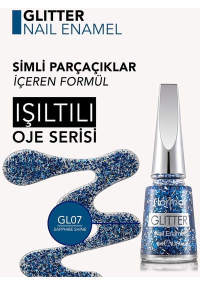 Flormar Oje - Glitter Nail Enamel GL07 Sapphire Shine  8690604195725
