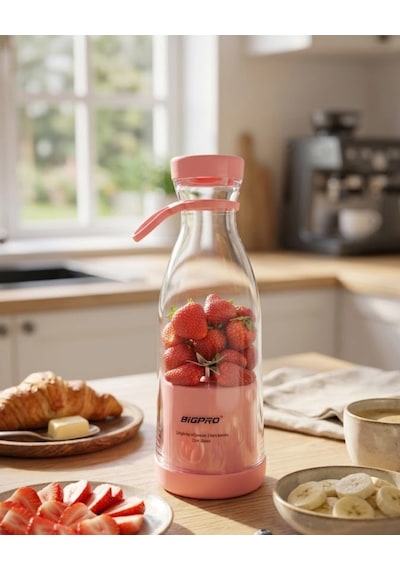 Kablosuz Taşınabilir Blender Smoothie Milkshake Hazırlama Tek Tuş Kullanım