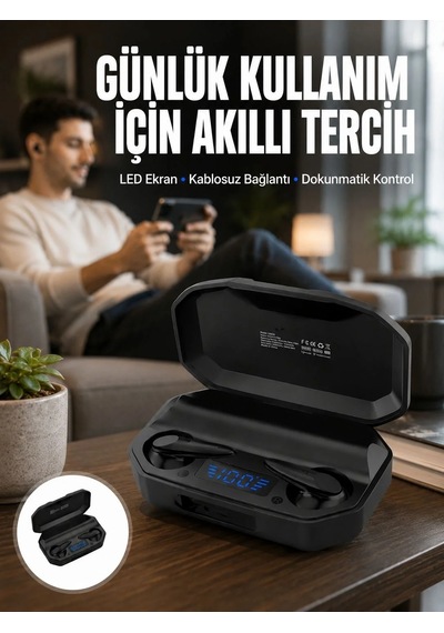 Ers Kulak İçi Bluetooth Kulaklık Rgb Işıklı Çift Mikrofonlu İos/android Uyumlu Bt 5.2 Yeni Nesil