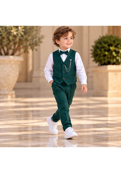 Maxx Kleın Erkek Çocuk Zümrüt Yeşili Yelekli Takım Elbise Gömlek Papyon Pantolon 4 Parça Şık Damatlık 1-15 Yaş Yeşil Maxx Kleın Erkek Çocuk Zümrüt Yeşili Yelekli Takım Elbise Gömlek Papyon Pantolon 4 Parça Şık Damatlık 1-15 Yaş Yeşil