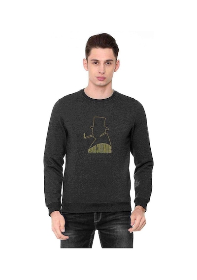 Silhouette Winston Churchill Baskılı Erkek Sweatshirt