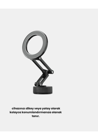 Katlanır Manyetik Araç İçi Telefon Tutucu, 360 Dönebilen Magsafe Uyumlu Çok Renkli