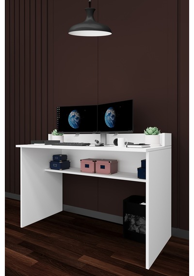 Asra Trend Çalışma Masası ÇM-01 %100 MDF Bilgisayar Masası Beyaz