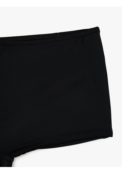 Koton Düz Kesim Şort Tankini Bikini Altı Siyah 6sak00007mm