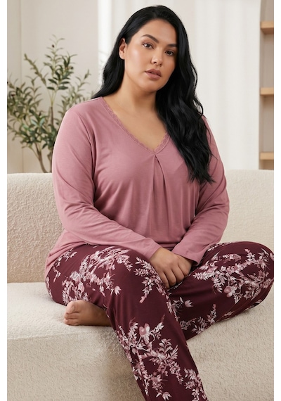 Siyah İnci Pamuklu Likralı Büyük Beden Battal Boy Örme Pijama Takım26240928 GÜL KURUSU Siyah İnci Pamuklu Likralı Büyük Beden Battal Boy Örme Pijama Takım26240928 GÜL KURUSU