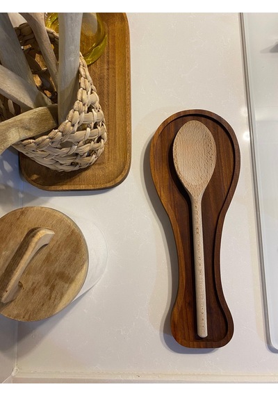 Ahşap Kaşıklık, Kaşık Altlığı 28 Cm Ahşap