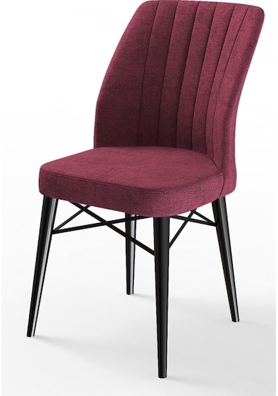 Canisa Concept Flex Serisi Sandalye Bordo Sandalye Siyah Gürgen Ayaklı Sandalye Bordo Ayaklar Siyah