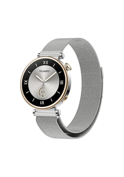 Huawei Watch Gt5 Gt4 Gt2e Gt2 Gt3 Gt3 Pro 46mm Honor Watch 2 Uyumlu Metal Hasır Kordon Gümüş