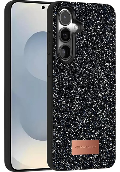 Onegif Samsung Galaxy Uyumlu, S25 Bright Simli Kapak - Siyah