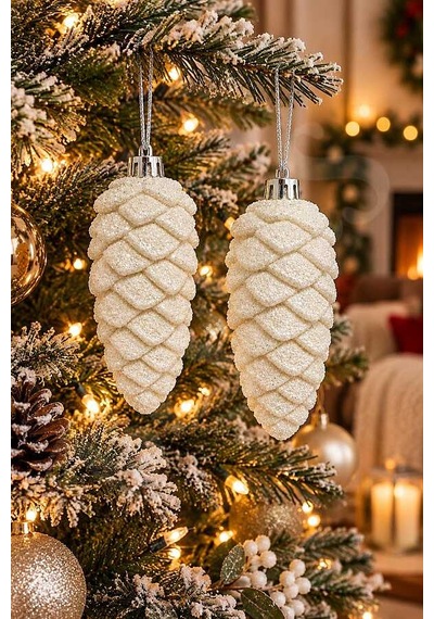 Yılbaşı Ağacı Süsü Kozalak 12 Cm 2li Diğer