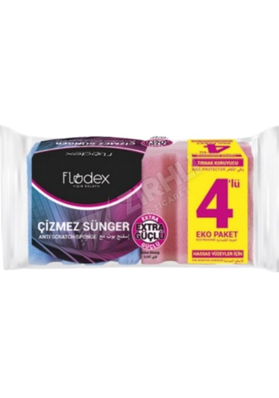 Flodex Çizmez Sünger Oluklu 4'lü