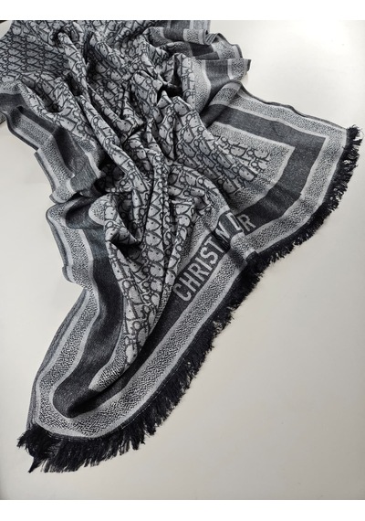 Cd Desen Kaşmir İpek Şal Silk Scarfs Hijab İthal Ürün Füme