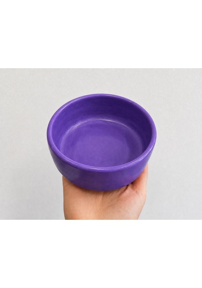Kase Model Beton Kedi Köpek Mama Ve Su Kabı 15cm Çap 5cm - Mor