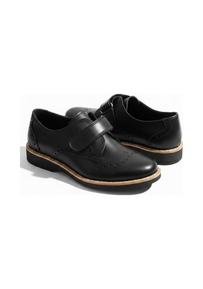 Zekids Erkek Çocuk Deri Oxford Ayakkabı-17248 Siyah