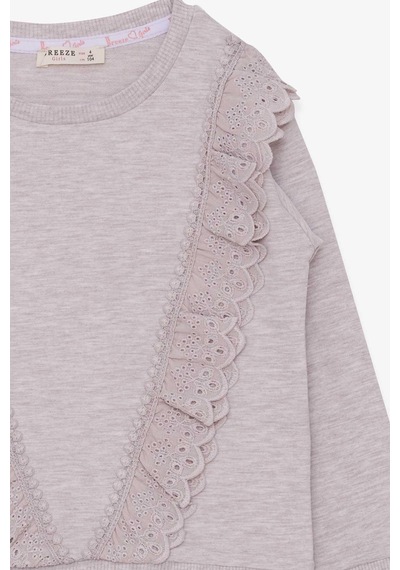 Breeze Kız Çocuk Sweatshirt Güpürlü 4-9 Yaş, Bej Melanj-bej Melanj Bej Melanj Breeze Kız Çocuk Sweatshirt Güpürlü 4-9 Yaş, Bej Melanj-bej Melanj Bej Melanj