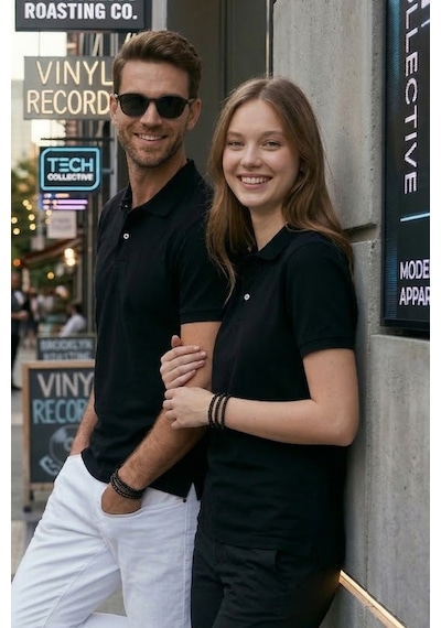 Tudors Erkek Slim Fit Dar Kesim Pamuklu Yumuşak Dokulu Serin Tutan Kumaş Düz Pike Polo Yaka Tişört-30765 Siyah