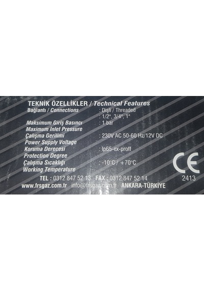 Frs Selenoid Doğalgaz Vanası Dn 25
