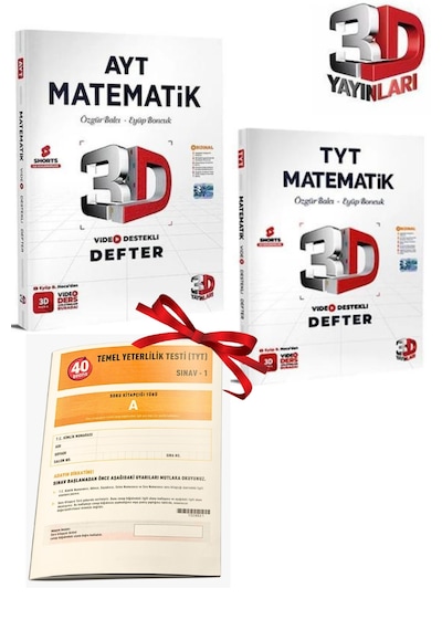 3D Yayınları 2025 Model TYT - AYT Matematik Defter Seti Deneme Hediyeli