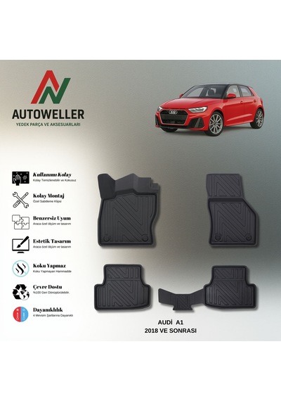 Audi A1 Sortback 2018 Sonrasi Uyumlu Havuzlu Oto Paspas