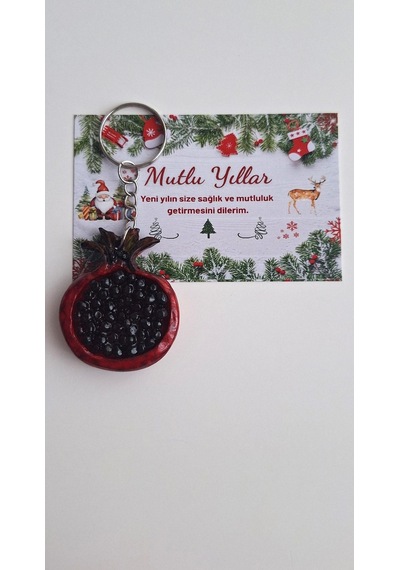Yeni Yıl Hediyesi Bolluk Bereket Nar Anahtarlık - 9 Cm