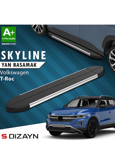 S-dizayn Vw T-roc Skyline Krom Yan Basamak 173 Cm 2019 Üzeri A+ Kalite