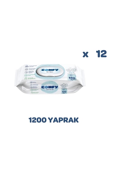 Confy Premium Islak Mendil Soft Care 100 Adet X 12 Adet, 1200 Yap