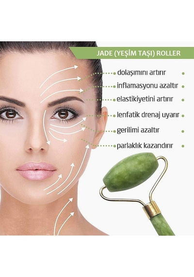 Yayke Yeşim Taşı 2Li Doğal Kırışık Karşıtı Yüz Masaj Cihazı