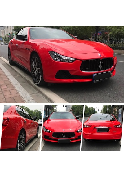 Kırmızı Renk Dayanıklı Araç Motor Mobilya Folyosu 126cm X 20 Cm
