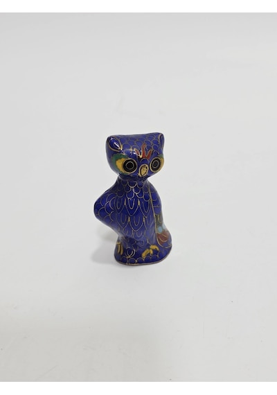 Antika Cloisonne Minyatür Baykuş 6,3x3,1cm 148