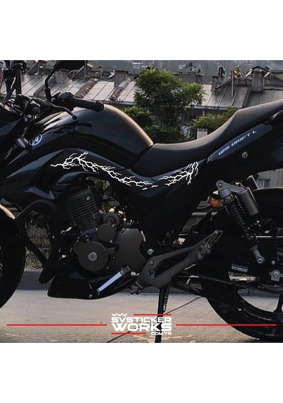 Mondial Drift L Sticker Orta Şase Şimşek Yıldırım Sticker Deseni Dekor Sticker