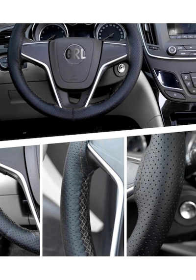 Opel Corsa D-e Kasa Uyumlu Dikmeli Direksiyon Kılıfı Noktalı Dikişli Siyah 38cm 10cm
