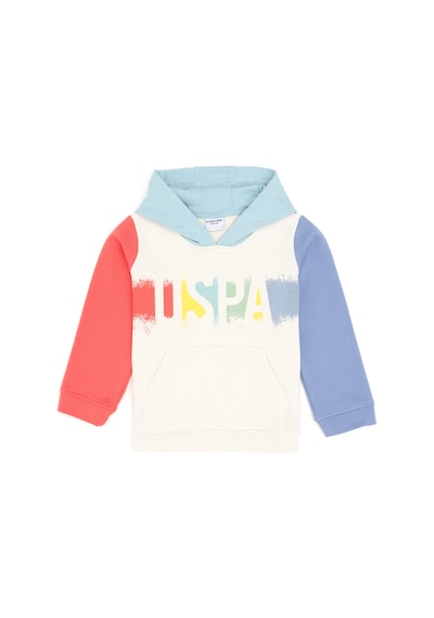 U.S. Polo Assn. Kız Çocuk Krem Kapüşonlu Sweatshirt 50290727-VR071