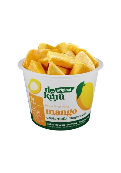 Original Mango Atıştırmalık Meyve Cipsi - Dondurularak Kurutulmuş Mango - 20 Gr 0.75 LT - 2.5 LT - 12 KG