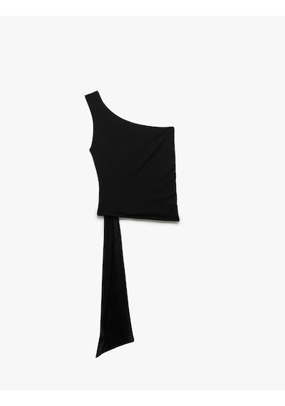 Koton Slim Fit Bağlama Detaylı Tül Detaylı Tek Omuz Bluz Siyah 5sak10497ek Siyah Koton Slim Fit Bağlama Detaylı Tül Detaylı Tek Omuz Bluz Siyah 5sak10497ek Siyah