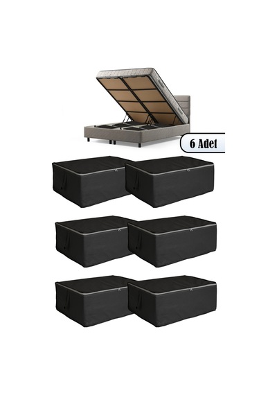 6 Adet - Bazaaltı Ve Çekyat Hurç 60 X 40 X 22 Cm Gri-düz Tela 60 X 40 Gri Tr Diğer