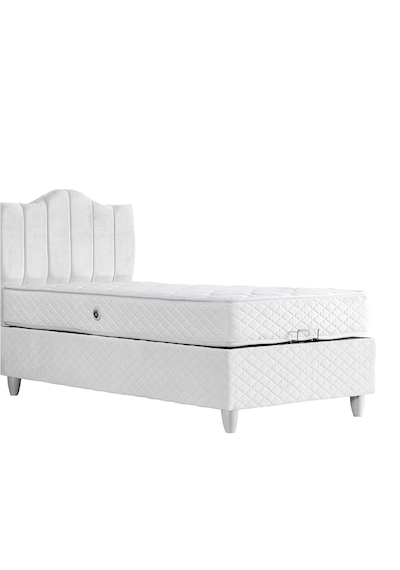 Trend Tek Kişilik Baza Başlık Letto Yatak Seti Beyaz 100 x 200
