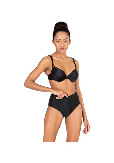 Endeep Kadın Dokulu Siyah Yüksek Bel Bikini Altı Siyah