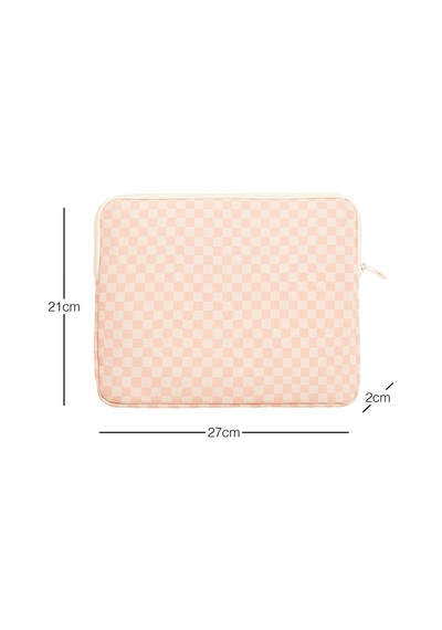 Ocean Home Textile Su İtici Leke Tutmaz Pembe Dama Desen Tablet Taşıma Çantası / Kılıfı 27 X 21 X 2 Cm Tablet Kılıfı