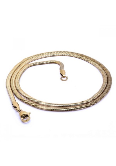 Erkek İtalyan Çelik Kolye 1,5mm X 3mm 9193 Altın