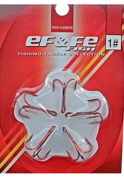 EF&FE FISH HIGH-CARBON 5 ADET-  3LÜ-KIRMIZI İĞNE