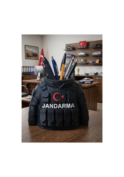 Jandarma Yeleği Tasarım Kalemlik Siyah - 935158829 Siyah
